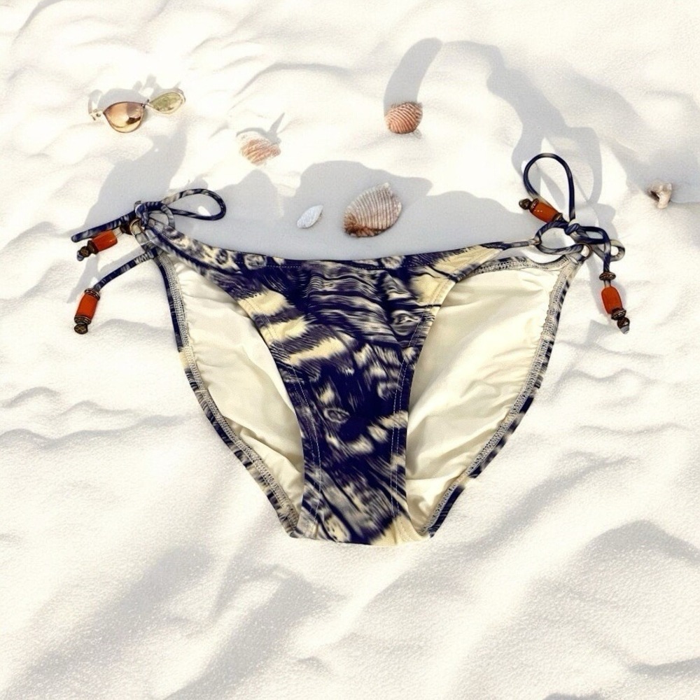 VIX Full Bikini Bottom Naomi Sz L Tie-Side Swimwear By Paula Hermanny Periwinkle